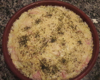 Arroz de forno com carne moída