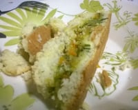 Pão de batata sem glúten com recheio de abobrinha e cenoura