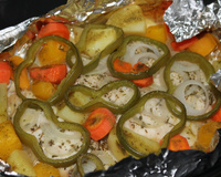 Filé de peixe com legumes