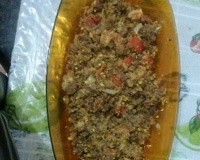 Farofa com carne assada
