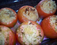 Tomate assado com recheio cremoso