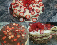 Naked cake com brigadeiros e frutas