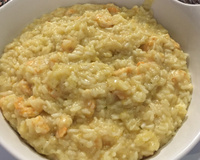 Risoto de limão siciliano com camarões