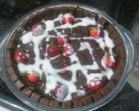 Pavê de morango com chocolate