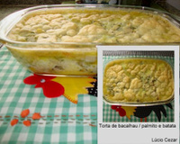 Torta de bacalhau, palmito e batata