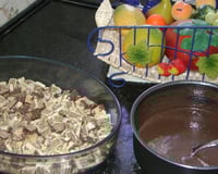 Torta de brigadeiro, sorvete e bis