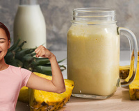 Para ficar mais forte e ganhar massa: aprendi como fazer o shake proteico mais delicioso da academia (com abacaxi e aveia!)