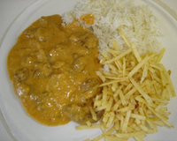 Estrogonofe de camarão