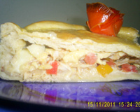 Torta de frango com massa de pão