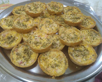 Miniquiche de presunto e queijo