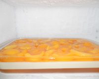 Creme de pêssego com gelatina