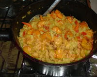 Risoto de camarão com açafrão