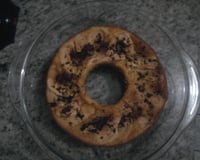 Bolo de laranja com coco e calda de chocolate