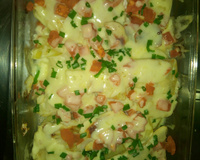 Filé de peixe assado com batatas