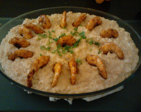 Risoto de camarão com requeijão