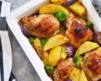 Frango assado com batatas