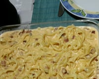 Macarrão aos 4 queijos e bacon