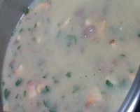 Caldo de batata com carne