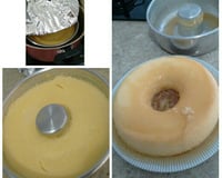 Pudim de leite condensado na boca do fogão