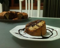 Bolo de banana com chocolate