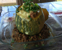 Abóbora recheada com carne moída