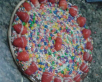 Pizza de chocolate com morango