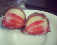 Trufa de morango com leite condesado