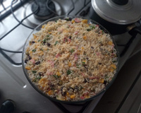 Arroz com creme de leite e queijo