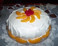 Bolo gelado de pêssego