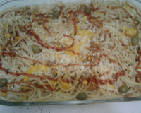 Macarrão com molho de carne moída ao forno