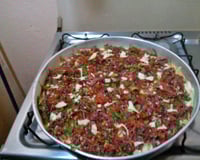 Pizza caseira de carne seca