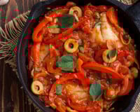 Tilápia assada no forno com tomate, batata e temperos