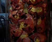 Frango assado com batatas