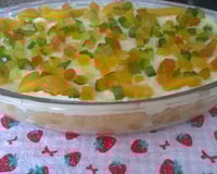 Pavê de pêssego em calda