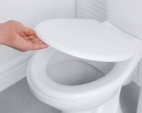 Depois de dar descarga, é melhor manter a tampa do vaso sanitário abaixada ou levantada? E depois de lavar?