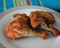 Coxa e sobrecoxa com creme de cebola, super fácil