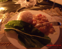 Salmão ao molho branco de camarão