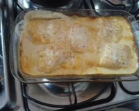 Salmão ao requeijão e creme de leite