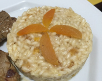Risoto de queijo brie com damasco especial