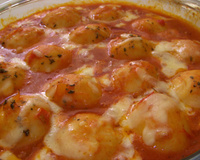 Nhoque recheado com frango e catupiry