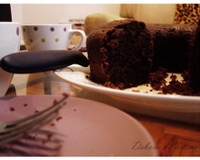 Bolo de chocolate tipo brownie