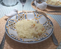Risoto de queijo brie com damasco especial
