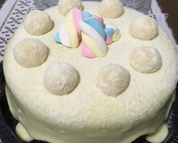 Bolo vulcão de leite em pó com creme de avelã