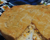 Torta de palmito com requeijão