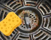 Agora só limpo a airfryer assim: ao abrir a gaveta, você descobrirá que muita sujeira foi removida sem esforço, sem esfregar ou usar sabão