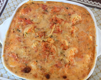 Purê de batatas com camarão