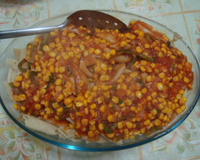 Macarrão ao molho com milho