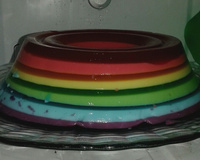 Delícia de gelatina em camadas