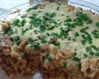 Macarrão na pressão com carne moída