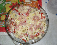 Couve-flor com presunto e mussarela